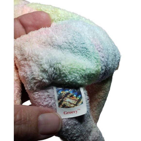 Ty Beanie Babies GROOVY 1999 Retired Bear Rainbow Color Stuffed 9" Plush - Picture 8 of 8